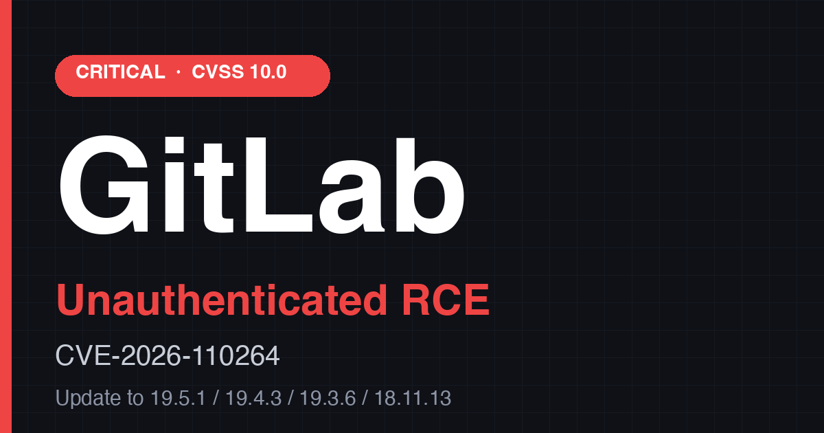 Critical GitLab vulnerability, CVSS 10