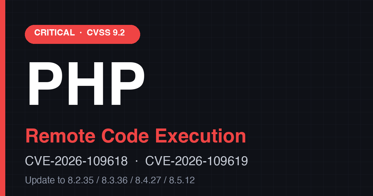 Critical PHP remote code execution vulnerability